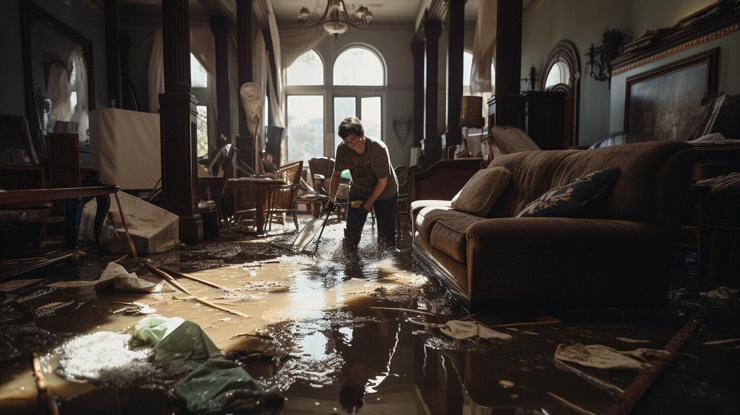 How do you clean up after flood damage?