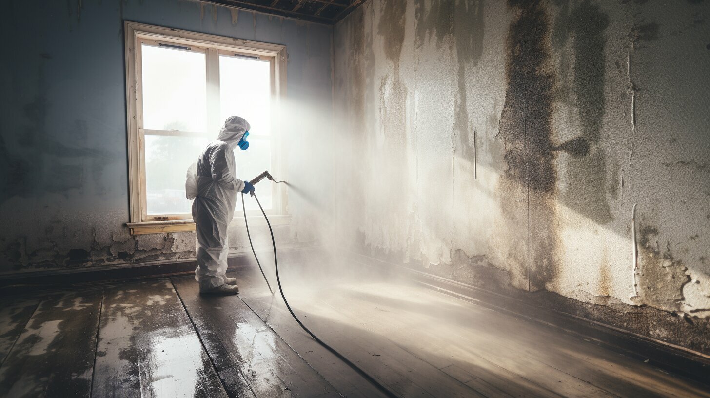 What do you spray on walls after flooding?